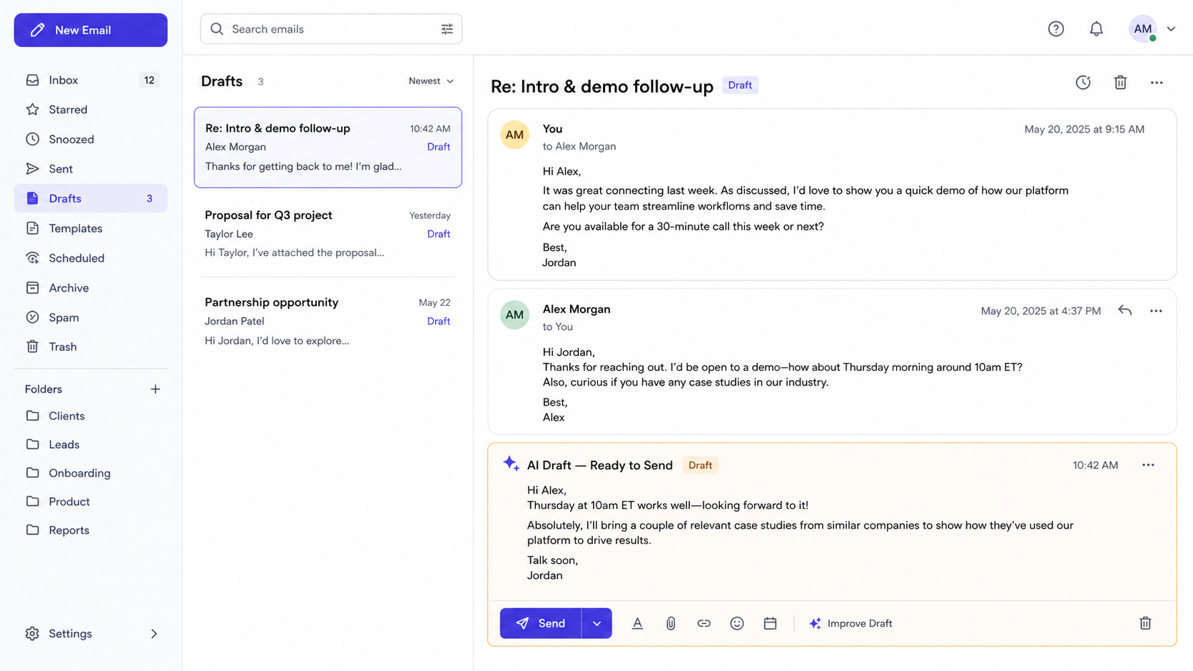 AI-Drafted Reply in Thread